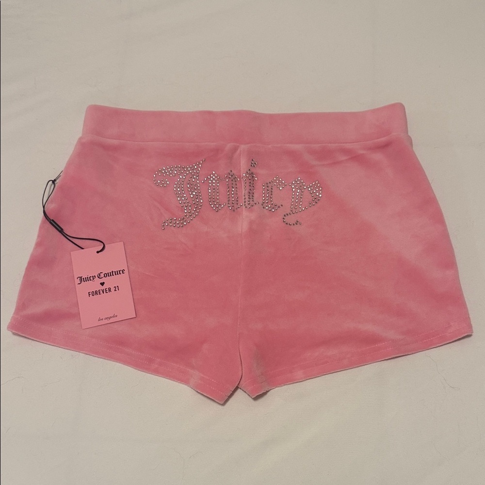 Juicy Couture Pink Bling Velour Shorts
